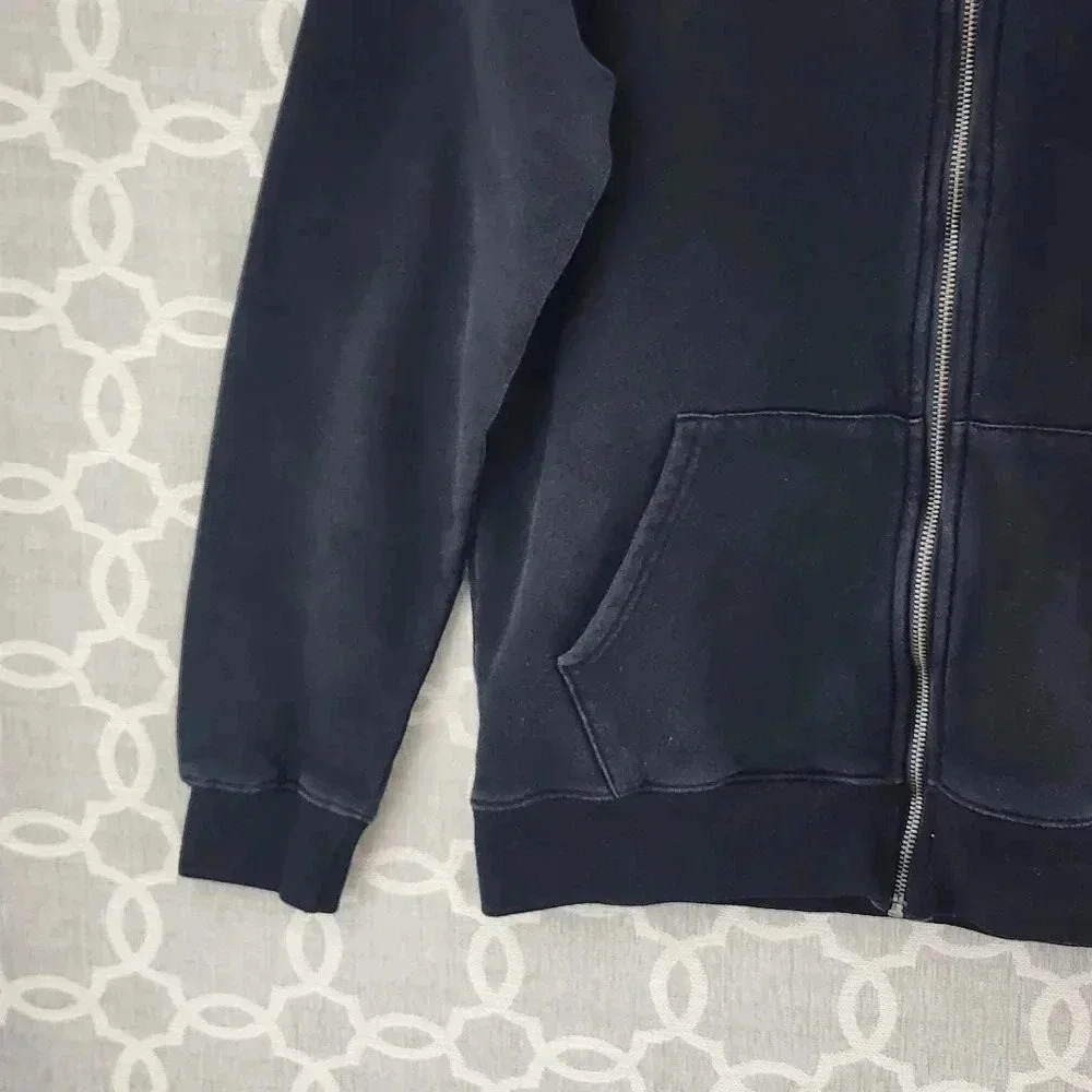 Peanuts Patched Charlie Brown Full zip Hooded Black Sweatshirt Men's M - Picture 3 of 8